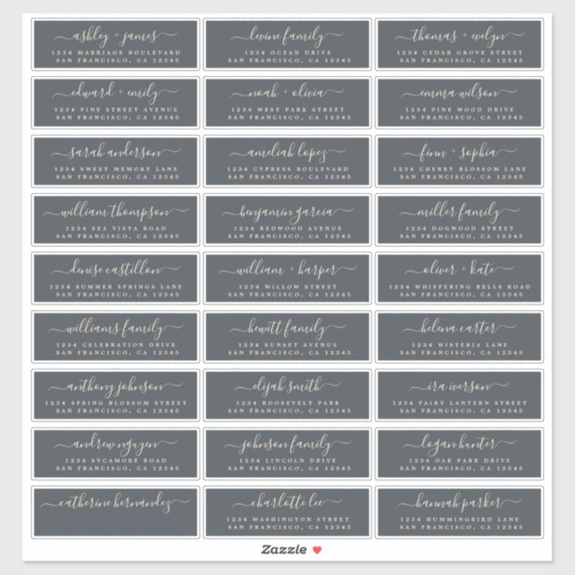 Anpassbare Gästeschriften für Hochzeiten Aufkleber (Blatt)