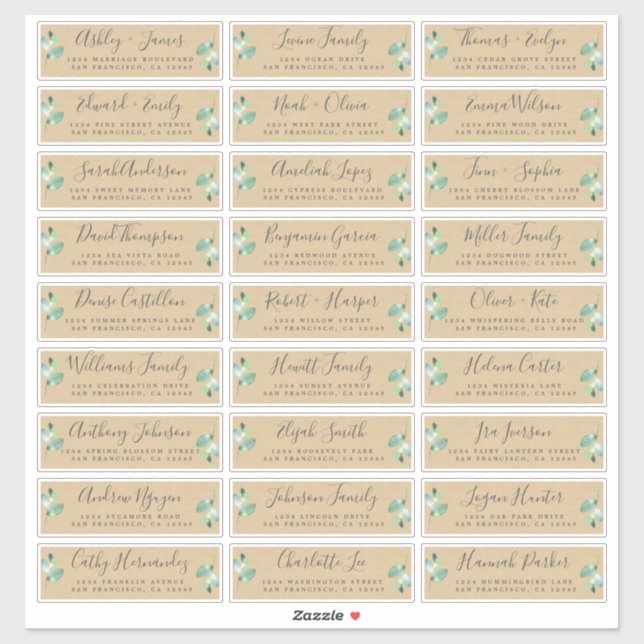 Anpassbare Gästeschriften für Hochzeiten Aufkleber (Blatt)