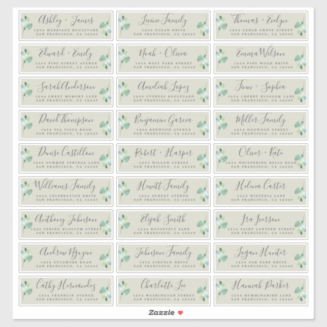 Anpassbare Gästeschriften für Hochzeiten Aufkleber (Blatt)