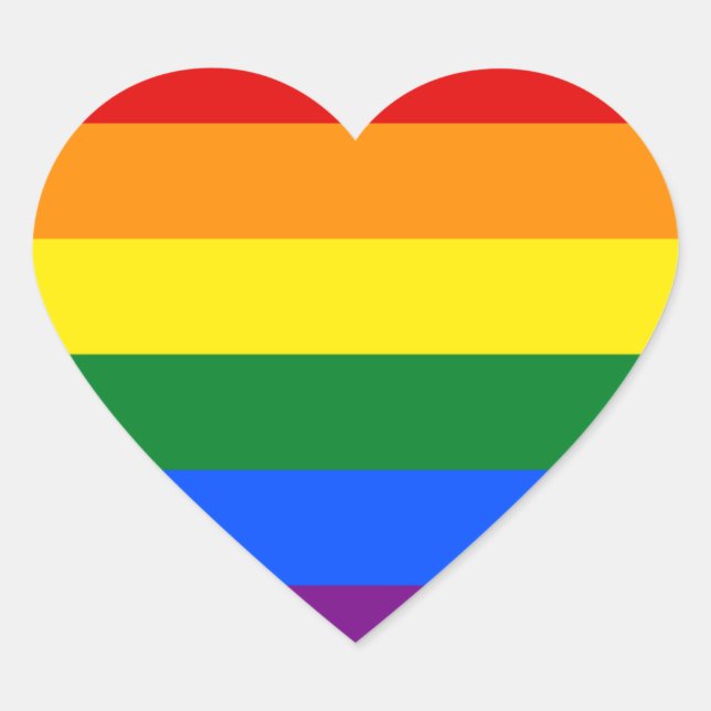 Anpassbare Gay Pride-Sticker Herz-Aufkleber (Vorderseite)