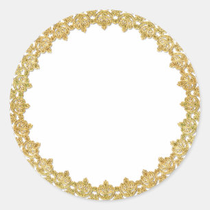 Anpassbare Gold-Frame-Sticker Runder Aufkleber
