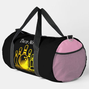 Anpassbare goldene Bowling-Team-Kunst Duffle Bag