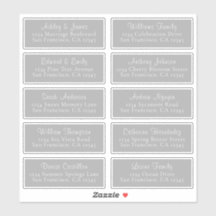 Anpassbare Graue Wedding Guest Address Labels