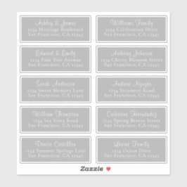 Anpassbare Graue Wedding Guest Address Labels