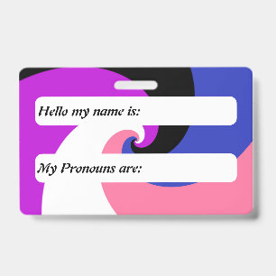 Anpassbare Groovy Spiral Genderfluid-Flagge Ausweis