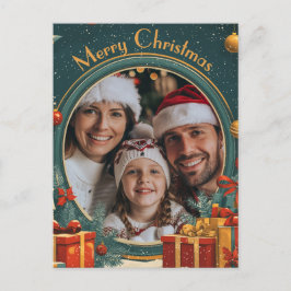 Anpassbare Grün frohe Weihnachten Postkarte