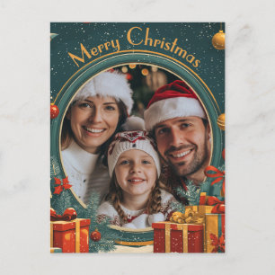 Anpassbare Grün frohe Weihnachten Postkarte
