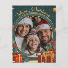 Anpassbare Grün frohe Weihnachten Postkarte