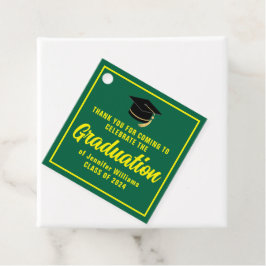 Anpassbare grüne, gelbe Graduierungspartei Geschenkanhänger