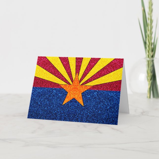 Anpassbare Grußkarte für den Glitzer Arizona Karte (Vorderseite)