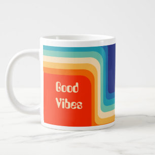 Anpassbare gute Vibes 70er Ombre Jumbo-Tasse