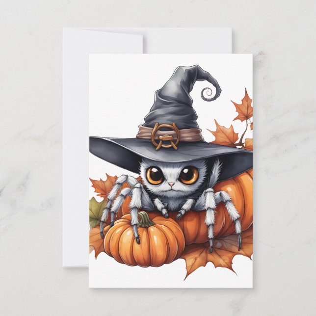 Anpassbare Halloween-Antwortkarte RSVP Karte (Vorderseite)