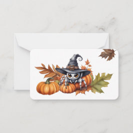 Anpassbare Halloween-Flachnotienkarte Mitteilungskarte