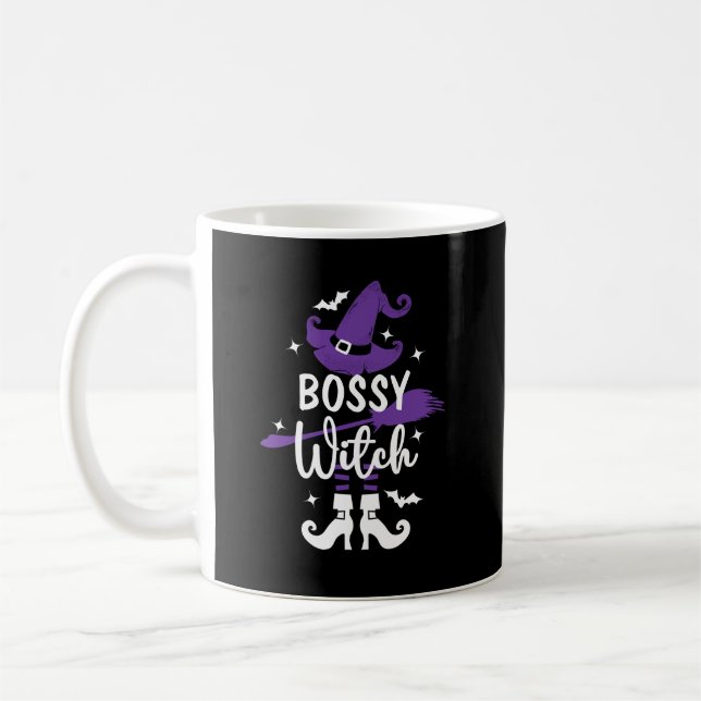 Anpassbare Halloween-Hexe Kaffeetasse (Links)
