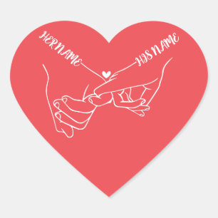 Anpassbare Haltehandgriff für doppelte Liebe Valen Herz-Aufkleber