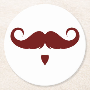 Anpassbare Handlebar-Mustache Runder Pappuntersetzer