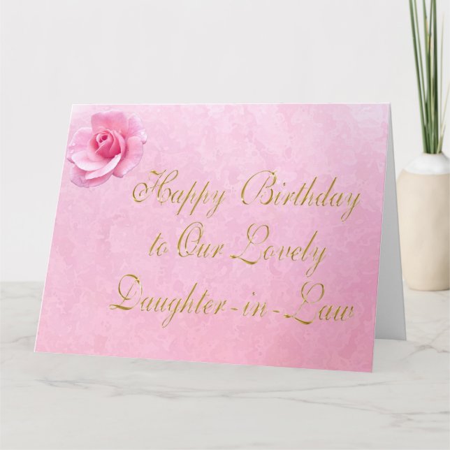 Anpassbare Happy Birthday Daughter-Schwiegerkarten Karte (Vorderseite)