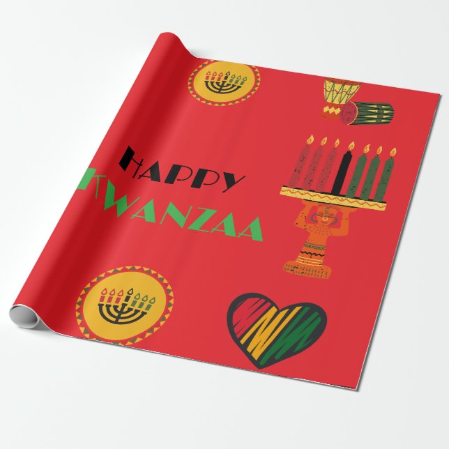 Anpassbare Happy Kwanzaa Geschenkpapier (Ungerollt)