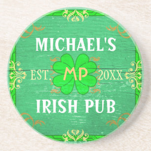 Anpassbare Hausbar Irish Pub Grün Getränkeuntersetzer