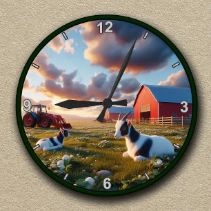 Anpassbare Hausziegen Runde Wanduhr