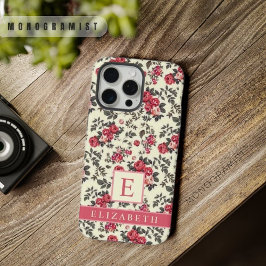 Anpassbare hellgelbe florale rote Rosenblumen iPhone 15 Pro Max Hülle