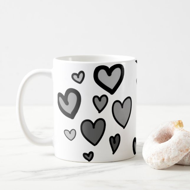 Anpassbare Herz-Kaffee-Tasse Kaffeetasse (Mit Donut)