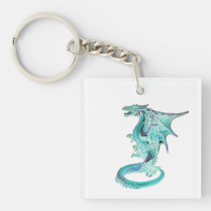 Anpassbare Himmelblau-Drache-Mythologische Kreatur Schlüsselanhänger