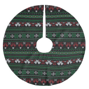 Anpassbare Hintergrundfarbe Meine Glocken sind gew Polyester Weihnachtsbaumdecke
