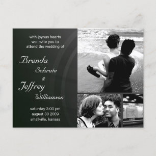 Anpassbare Hochzeitsfotos von Fotos Einladungspostkarte