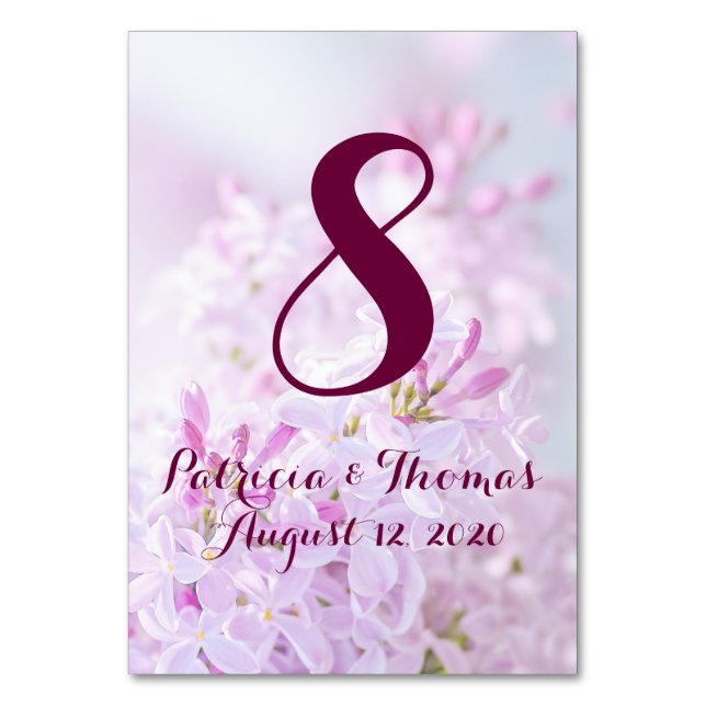 Anpassbare Hochzeitskarte Tischnummer (Vorderseite)