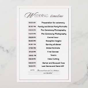 Anpassbare Hochzeitzeitvorgabe Folieneinladung