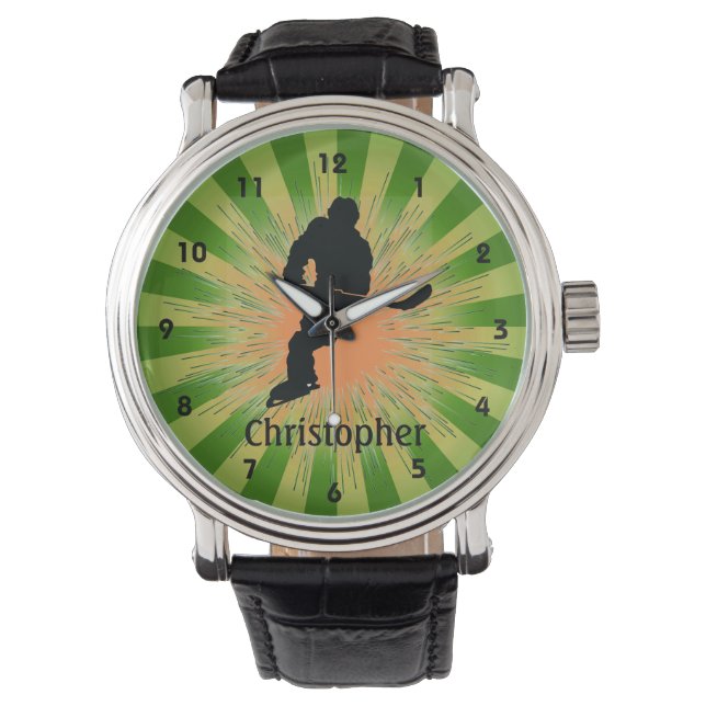 Anpassbare Hockeydesignüberwachung Armbanduhr (Vorderseite)