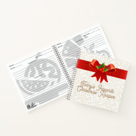 Anpassbare Holly Jolly Weihnachtskochbücher Notizbuch