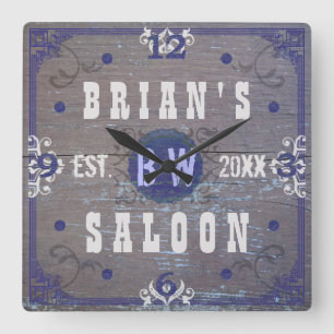 Anpassbare Home Bar Bier Saloon Quadratische Wanduhr