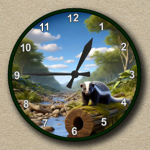 Anpassbare Honey-Badger Runde Wanduhr