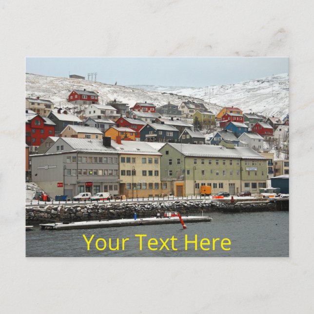 Anpassbare Honningsvåg, Norwegen Postkarte (Vorderseite)