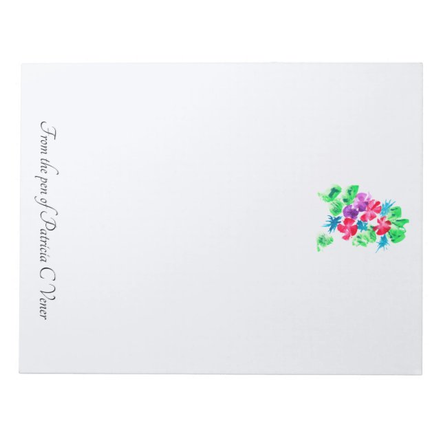 Anpassbare Hübsche BlumenBouquet-Note Pad Notizblock (Vorderseite)
