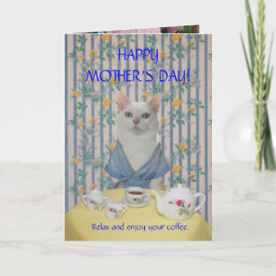 Anpassbare hübsche Katze/Kätzchen Muttertag Karte