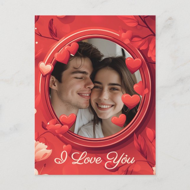 Anpassbare I-Liebe Postkarte (Vorderseite)