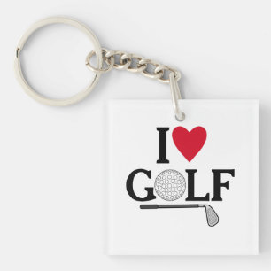 Anpassbare I love Golfbälle Schlüsselanhänger