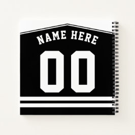 Anpassbare Ice Hockey Black Jersey-Notebook Notizbuch