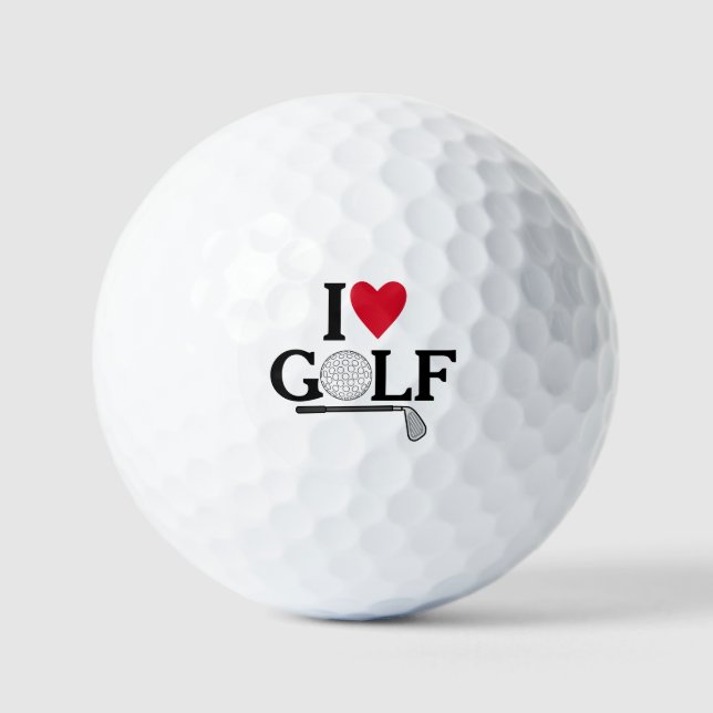 Anpassbare Ich liebe Golfbälle (Vorderseite)