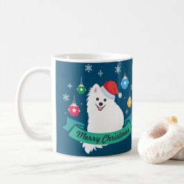 Anpassbare japanische Spitz Dog Frohe Weihnachten Kaffeetasse