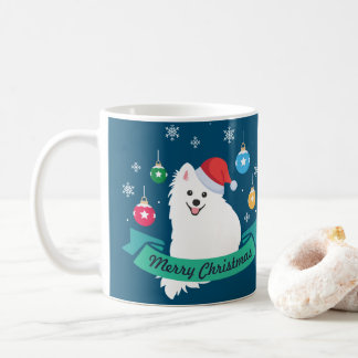 Anpassbare japanische Spitz Dog Frohe Weihnachten Kaffeetasse