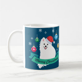 Anpassbare japanische Spitz Dog Frohe Weihnachten Kaffeetasse
