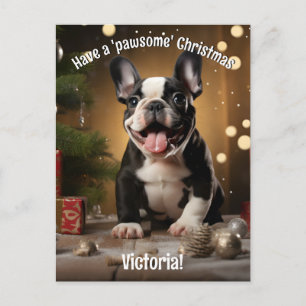 Anpassbare Jolly Paws & Geschenke Postkarte