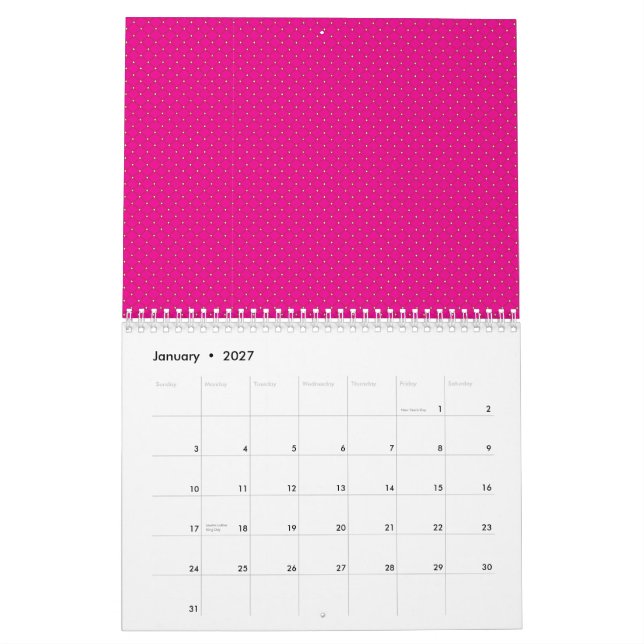 Anpassbare Kalender | Ästhetik und einzigartig (Jan 2027)