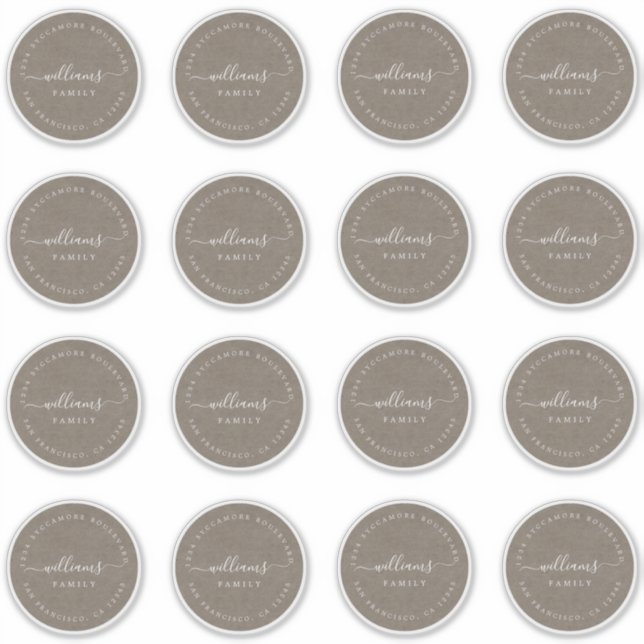 Anpassbare Kalligraphie Kraft 6,9 cm 2,72 Zoll Aufkleber (Vorderseite)