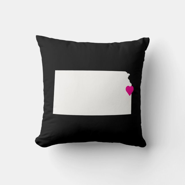 Anpassbare Kansas Staat Liebe Reversible Pillow Kissen (Vorderseite)