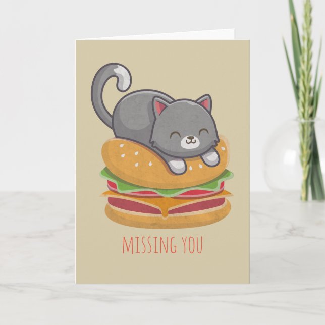 Anpassbare Katze auf Burger (Vorderseite)